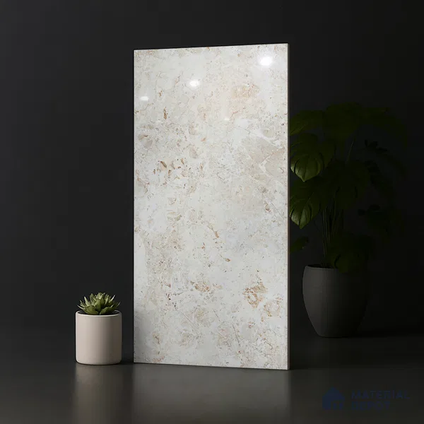 Marble Look Wall & Floor Tile TL 08885 | Glossy Finish 4 ft x 2 ft Vitrified Tile - 9 mm | Suitable For Kitchen, Bathroom, Bedroom & Office