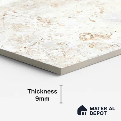 Marble Look Wall & Floor Tile TL 08885 | Glossy Finish 4 ft x 2 ft Vitrified Tile - 9 mm | Suitable For Kitchen, Bathroom, Bedroom & Office