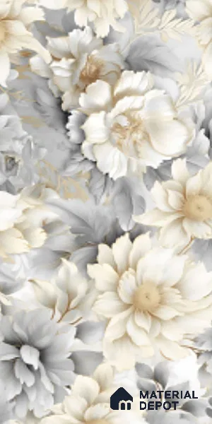 Floral Wall Tile TL 08982 | Glossy Finish 4 ft x 2 ft Vitrified Tile - 9 mm | Suitable for Bathroom, Accent/Feature Wall, Bedroom