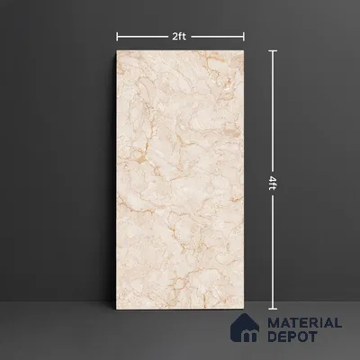 Marble Look Wall & Floor Tile TL 08953 | Glossy Finish 4 ft x 2 ft Vitrified Tile - 9 mm | Suitable For Kitchen, Bathroom, Bedroom & Office