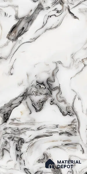 Marble Look Wall & Floor Tile TL 08942 | Glossy Finish 4 ft x 2 ft Vitrified Tile - 9 mm | Suitable For Kitchen, Bathroom, Bedroom & Office