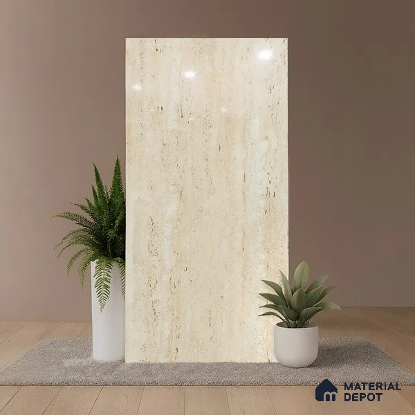 Stone Look Wall & Floor Tile TL 08894 | Glossy Finish 4 ft x 2 ft Vitrified Tile - 9 mm | Suitable For Kitchen, Bathroom, Bedroom & Office