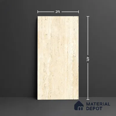 Stone Look Wall & Floor Tile TL 08894 | Glossy Finish 4 ft x 2 ft Vitrified Tile - 9 mm | Suitable For Kitchen, Bathroom, Bedroom & Office