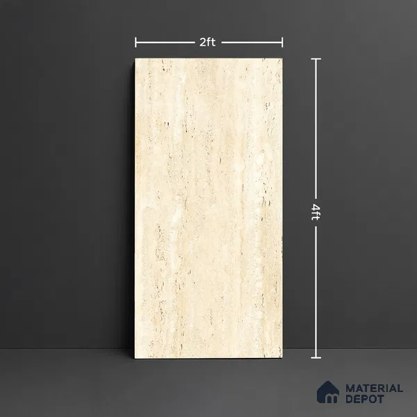 Stone Look Wall & Floor Tile TL 08894 | Glossy Finish 4 ft x 2 ft Vitrified Tile - 9 mm | Suitable For Kitchen, Bathroom, Bedroom & Office