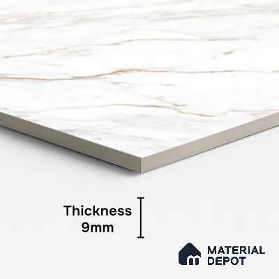 Marble Look Wall & Floor Tile TL 08980 | Glossy Finish 4 ft x 2 ft Vitrified Tile - 9 mm | Suitable For Kitchen, Bathroom, Bedroom & Office