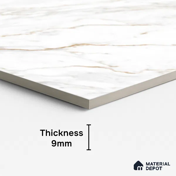 Marble Look Wall & Floor Tile TL 08980 | Glossy Finish 4 ft x 2 ft Vitrified Tile - 9 mm | Suitable For Kitchen, Bathroom, Bedroom & Office