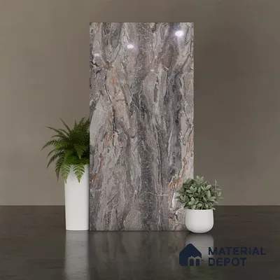 Marble Look Wall & Floor Tile TL 08960 | Glossy Finish 4 ft x 2 ft Vitrified Tile - 9 mm | Suitable For Kitchen, Bathroom, Bedroom & Office