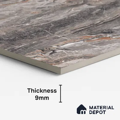 Marble Look Wall & Floor Tile TL 08960 | Glossy Finish 4 ft x 2 ft Vitrified Tile - 9 mm | Suitable For Kitchen, Bathroom, Bedroom & Office