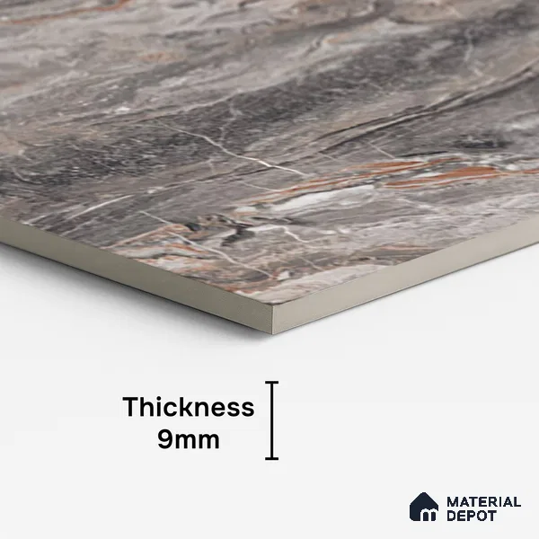 Marble Look Wall & Floor Tile TL 08960 | Glossy Finish 4 ft x 2 ft Vitrified Tile - 9 mm | Suitable For Kitchen, Bathroom, Bedroom & Office