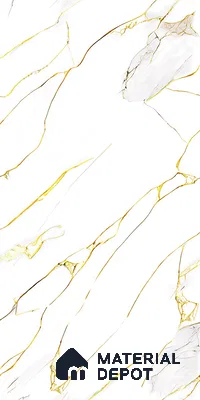 Marble Look Wall & Floor Tile TL 08975 | Glossy Finish 4 ft x 2 ft Vitrified Tile - 9 mm | Suitable For Kitchen, Bathroom, Bedroom & Office