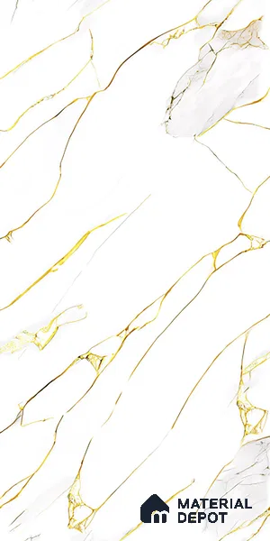 Marble Look Wall & Floor Tile TL 08975 | Glossy Finish 4 ft x 2 ft Vitrified Tile - 9 mm | Suitable For Kitchen, Bathroom, Bedroom & Office