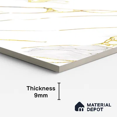 Marble Look Wall & Floor Tile TL 08975 | Glossy Finish 4 ft x 2 ft Vitrified Tile - 9 mm | Suitable For Kitchen, Bathroom, Bedroom & Office