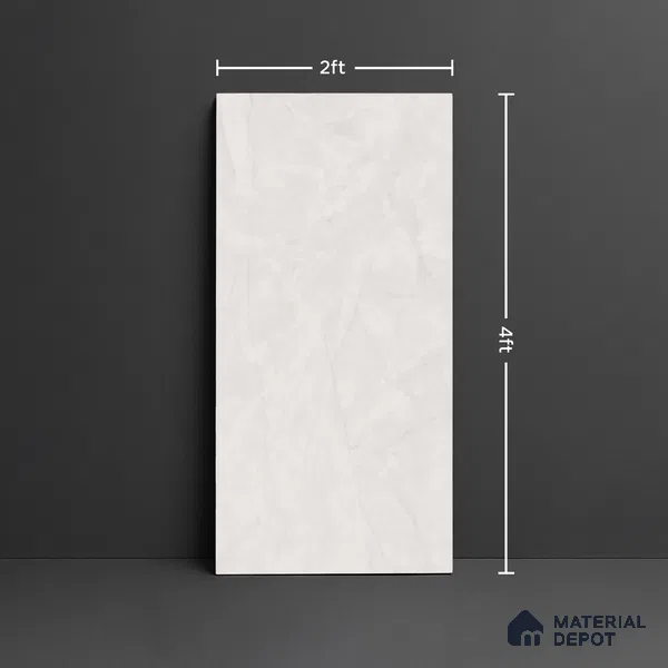 Marble Look Wall & Floor Tile TL 08991 | Glossy Finish 4 ft x 2 ft Vitrified Tile - 9 mm | Suitable For Kitchen, Bathroom, Bedroom & Office