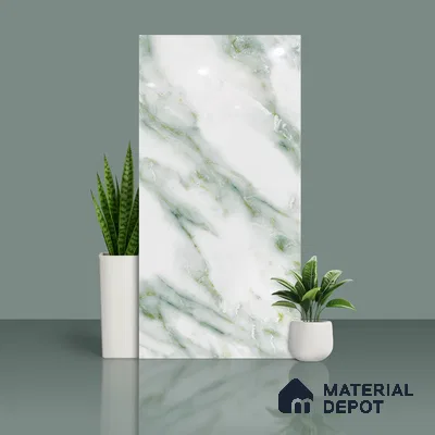 Marble Look Wall & Floor Tile TL 08916 | Glossy Finish 4 ft x 2 ft Vitrified Tile - 9 mm | Suitable For Kitchen, Bathroom, Bedroom & Office