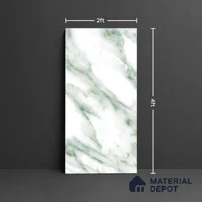 Marble Look Wall & Floor Tile TL 08916 | Glossy Finish 4 ft x 2 ft Vitrified Tile - 9 mm | Suitable For Kitchen, Bathroom, Bedroom & Office