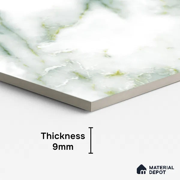 Marble Look Wall & Floor Tile TL 08916 | Glossy Finish 4 ft x 2 ft Vitrified Tile - 9 mm | Suitable For Kitchen, Bathroom, Bedroom & Office