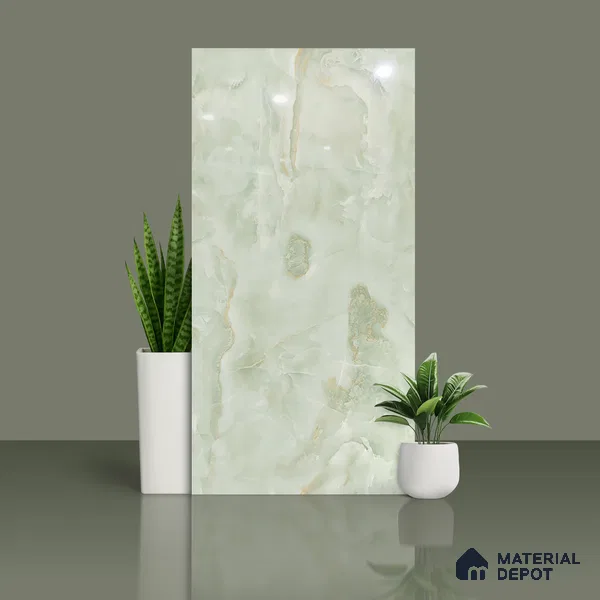 Marble Look Wall & Floor Tile TL 08943 | Glossy Finish 4 ft x 2 ft Vitrified Tile - 9 mm | Suitable For Kitchen, Bathroom, Bedroom & Office