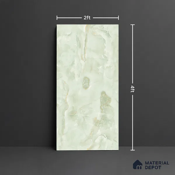 Marble Look Wall & Floor Tile TL 08943 | Glossy Finish 4 ft x 2 ft Vitrified Tile - 9 mm | Suitable For Kitchen, Bathroom, Bedroom & Office