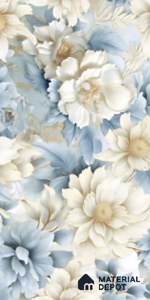Floral Wall Tile TL 08981 | Glossy Finish 4 ft x 2 ft Vitrified Tile - 9 mm | Suitable For Kitchen, Bathroom, Bedroom & Office