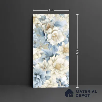 Floral Wall Tile TL 08981 | Glossy Finish 4 ft x 2 ft Vitrified Tile - 9 mm | Suitable For Kitchen, Bathroom, Bedroom & Office
