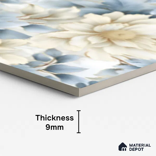 Floral Wall Tile TL 08981 | Glossy Finish 4 ft x 2 ft Vitrified Tile - 9 mm | Suitable For Kitchen, Bathroom, Bedroom & Office