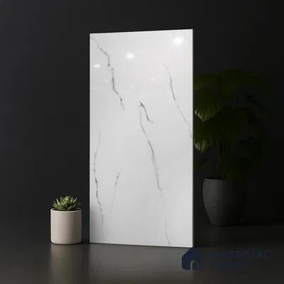 Marble Look Wall & Floor Tile TL 08892 | Glossy Finish 4 ft x 2 ft Vitrified Tile - 9 mm | Suitable For Kitchen, Bathroom, Bedroom & Office
