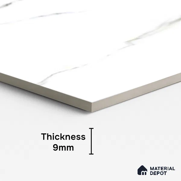 Marble Look Wall & Floor Tile TL 08892 | Glossy Finish 4 ft x 2 ft Vitrified Tile - 9 mm | Suitable For Kitchen, Bathroom, Bedroom & Office