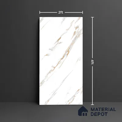 Marble Look Wall & Floor Tile TL 08937 | Glossy Finish 4 ft x 2 ft Vitrified Tile - 9 mm | Suitable For Kitchen, Bathroom, Bedroom & Office