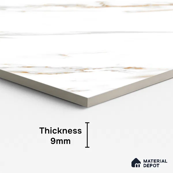 Marble Look Wall & Floor Tile TL 08937 | Glossy Finish 4 ft x 2 ft Vitrified Tile - 9 mm | Suitable For Kitchen, Bathroom, Bedroom & Office