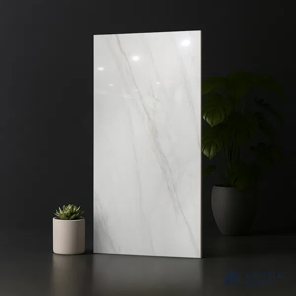 Marble Look Wall & Floor Tile TL 08930 | Glossy Finish 4 ft x 2 ft Vitrified Tile - 9 mm | Suitable For Kitchen, Bathroom, Bedroom & Office