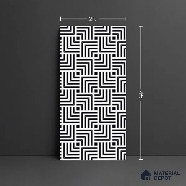Patterned Look Wall & Floor Tile TL 09005 | Glossy Finish 4 ft x 2 ft Vitrified Tile - 9 mm | Suitable For Kitchen, Bathroom, Bedroom & Office
