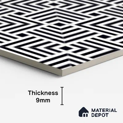 Patterned Look Wall & Floor Tile TL 09005 | Glossy Finish 4 ft x 2 ft Vitrified Tile - 9 mm | Suitable For Kitchen, Bathroom, Bedroom & Office