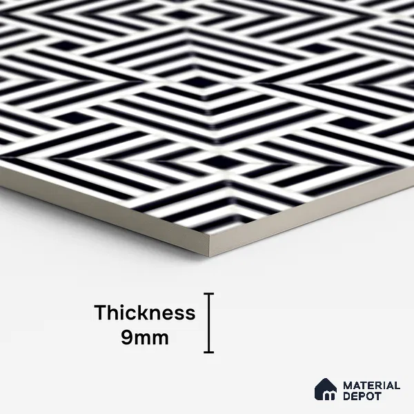 Patterned Look Wall & Floor Tile TL 09005 | Glossy Finish 4 ft x 2 ft Vitrified Tile - 9 mm | Suitable For Kitchen, Bathroom, Bedroom & Office