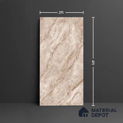 Marble Look Wall & Floor Tile TL 08947 | Glossy Finish 4 ft x 2 ft Vitrified Tile - 9 mm | Suitable For Kitchen, Bathroom, Bedroom & Office