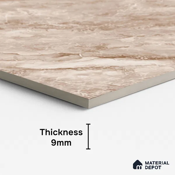 Marble Look Wall & Floor Tile TL 08947 | Glossy Finish 4 ft x 2 ft Vitrified Tile - 9 mm | Suitable For Kitchen, Bathroom, Bedroom & Office