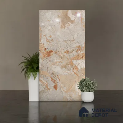 Marble Look Wall & Floor Tile TL 08935 | Glossy Finish 4 ft x 2 ft Vitrified Tile - 9 mm | Suitable For Kitchen, Bathroom, Bedroom & Office