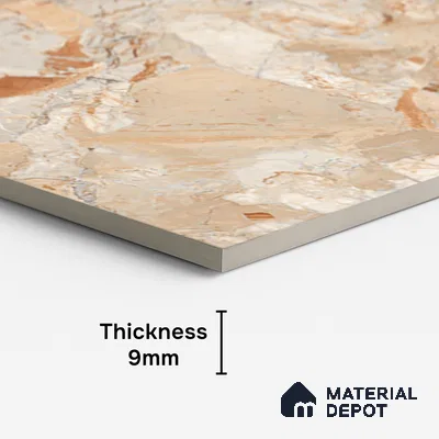 Marble Look Wall & Floor Tile TL 08935 | Glossy Finish 4 ft x 2 ft Vitrified Tile - 9 mm | Suitable For Kitchen, Bathroom, Bedroom & Office
