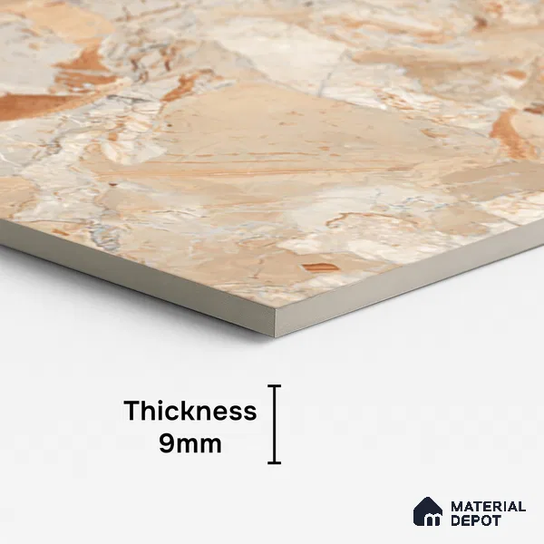 Marble Look Wall & Floor Tile TL 08935 | Glossy Finish 4 ft x 2 ft Vitrified Tile - 9 mm | Suitable For Kitchen, Bathroom, Bedroom & Office