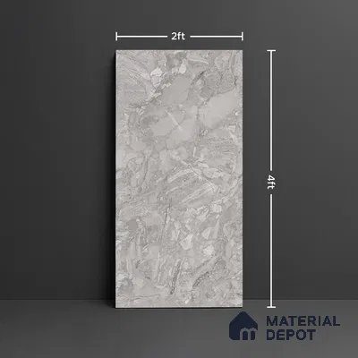 Marble Look Wall & Floor Tile TL 08934 | Glossy Finish 4 ft x 2 ft Vitrified Tile - 9 mm | Suitable For Kitchen, Bathroom, Bedroom & Office