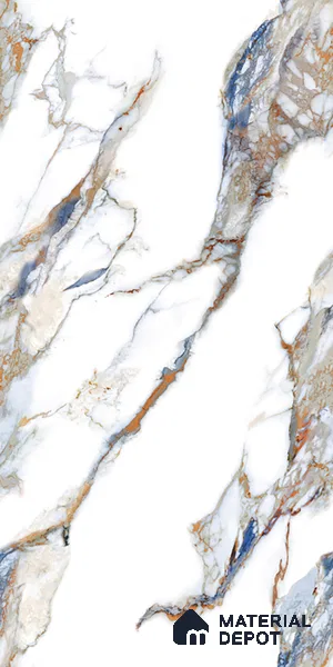 Marble Look Wall & Floor Tile TL 08978 | Glossy Finish 4 ft x 2 ft Vitrified Tile - 9 mm | Suitable For Kitchen, Bathroom, Bedroom & Office