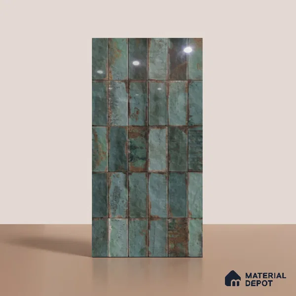 Faux Subway Look Wall & Floor Tile TL 08989 | Glossy Finish 4 ft x 2 ft Vitrified Tile - 9 mm | Suitable For Kitchen, Bathroom & Dining Area