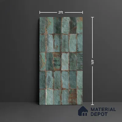 Faux Subway Look Wall & Floor Tile TL 08989 | Glossy Finish 4 ft x 2 ft Vitrified Tile - 9 mm | Suitable For Kitchen, Bathroom & Dining Area