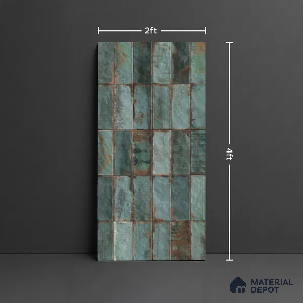 Faux Subway Look Wall & Floor Tile TL 08989 | Glossy Finish 4 ft x 2 ft Vitrified Tile - 9 mm | Suitable For Kitchen, Bathroom & Dining Area