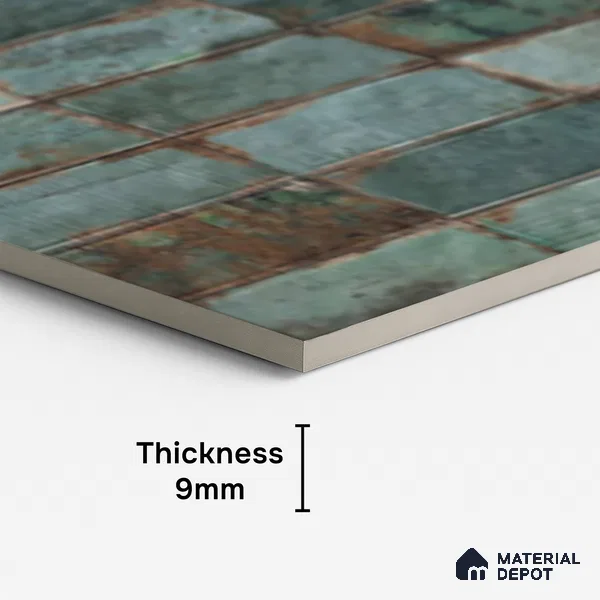 Faux Subway Look Wall & Floor Tile TL 08989 | Glossy Finish 4 ft x 2 ft Vitrified Tile - 9 mm | Suitable For Kitchen, Bathroom & Dining Area