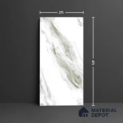 Marble Look Wall & Floor Tile TL 08940 | Glossy Finish 4 ft x 2 ft Vitrified Tile - 9 mm | Suitable For Kitchen, Bathroom, Bedroom & Office