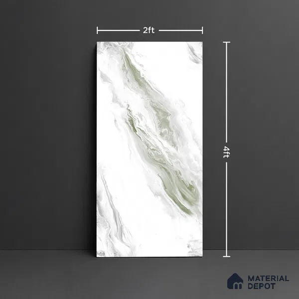 Marble Look Wall & Floor Tile TL 08940 | Glossy Finish 4 ft x 2 ft Vitrified Tile - 9 mm | Suitable For Kitchen, Bathroom, Bedroom & Office