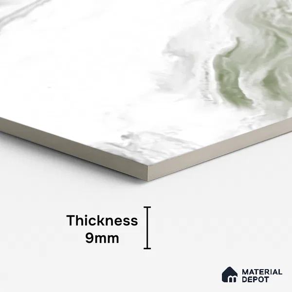 Marble Look Wall & Floor Tile TL 08940 | Glossy Finish 4 ft x 2 ft Vitrified Tile - 9 mm | Suitable For Kitchen, Bathroom, Bedroom & Office