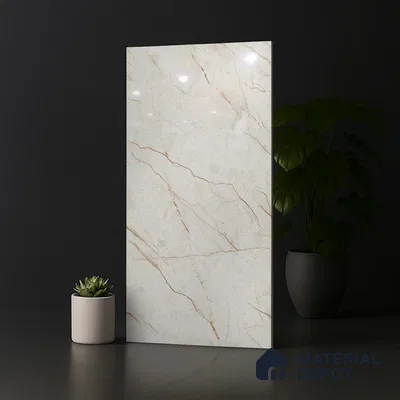 Marble Floor & Wall TL 12560 Frido Crema 4 ft x 2 ft Glossy Finish Vitrified Tile - 9 mm