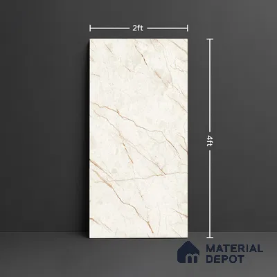 Marble Floor & Wall TL 12560 Frido Crema 4 ft x 2 ft Glossy Finish Vitrified Tile - 9 mm