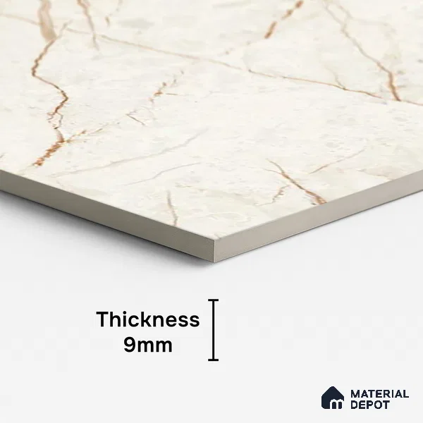 Marble Floor & Wall TL 12560 Frido Crema 4 ft x 2 ft Glossy Finish Vitrified Tile - 9 mm
